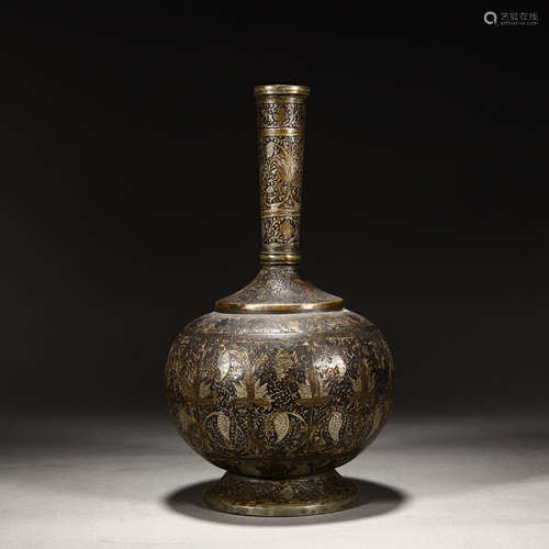 Ancient copper and silver flask