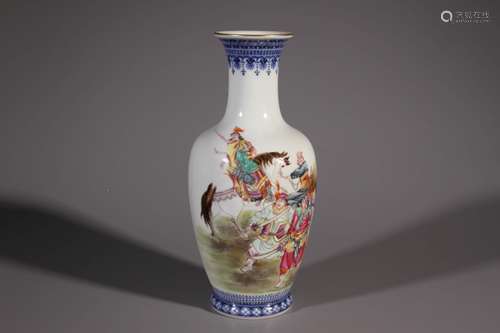 CHINESE FAMILLE ROSE PORCELAIN VASE, MARKED