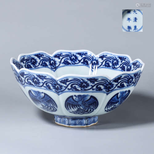 CHINESE BLUE WHITE PORCELAIN BOWL, MARKED