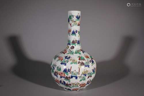 CHINESE FAMILLE VERTE PORCELAIN VASE, BOYS MOTIF