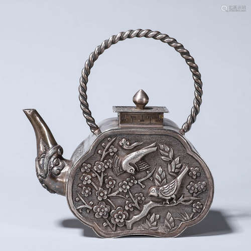 CHINESE SILVER TEA POT