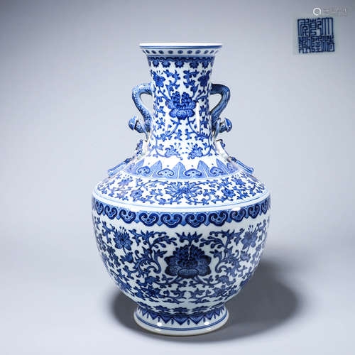 CHINESE BLUE WHITE PORCELAIN VASE, MARKED