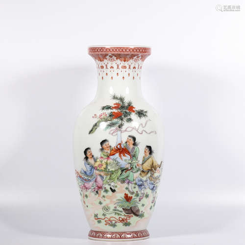 CHINESE FAMILLE ROSE PORCELAIN PLAQUE,