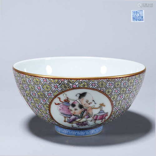 CHINESE FAMILLE ROSE PORCELAIN BOWL, MARKED