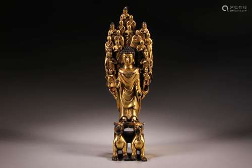 CHINESE GILT BRONZE FIGURINE