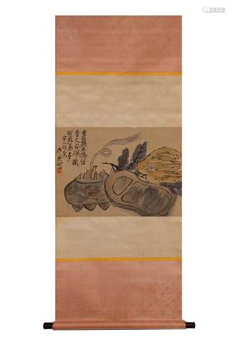 CHINESE INK AND COLOR SCROLL PAINTING