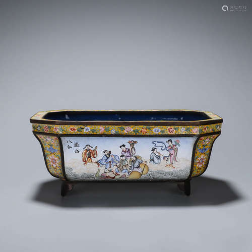 CHINESE BRONZE ENAMEL PLANTER