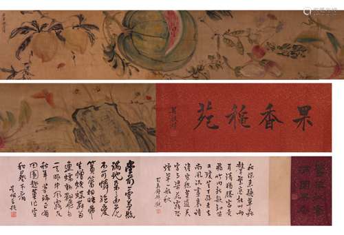 CHINESE INK AND COLOR SCROLL PAINTING