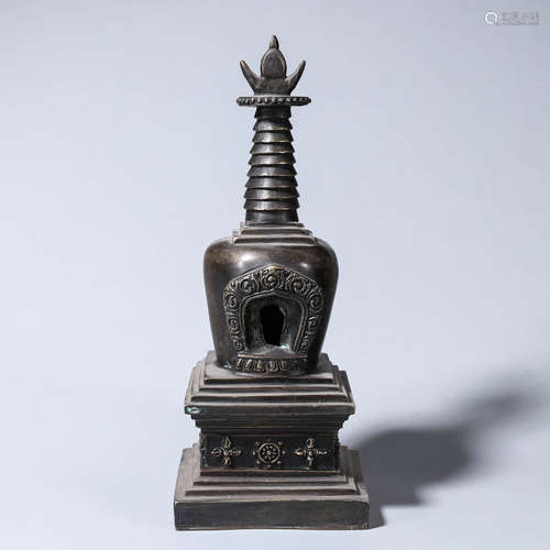 CHINESE BRONZE STUPA