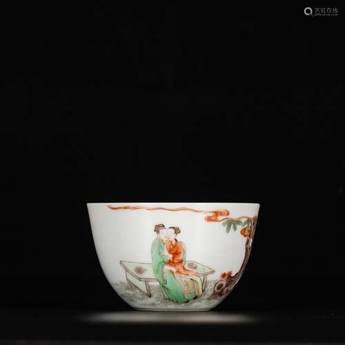 CHINESE FAMILLE ROSE PORCELAIN CUP, MARKED