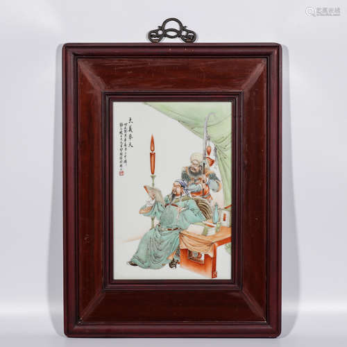 CHINESE FAMILLE ROSE PORCELAIN PLAQUE, WAN DAFANG