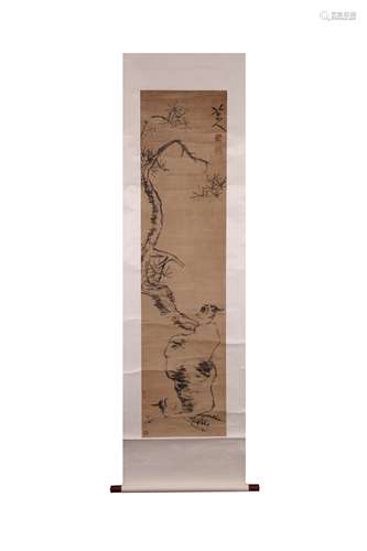 CHINESE INK AND COLOR SCROLL PAINTING