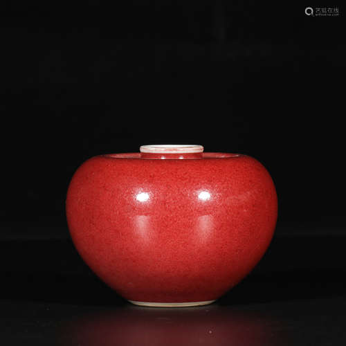 CHINESE OXBLOOD GLAZED PORCELAIN WATER COUPE, MARK