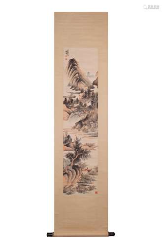 CHINESE INK AND COLOR SCROLL PAINTING