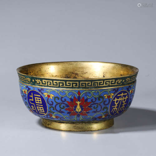 CHINESE CLOISONNE BOWL, MARKED
