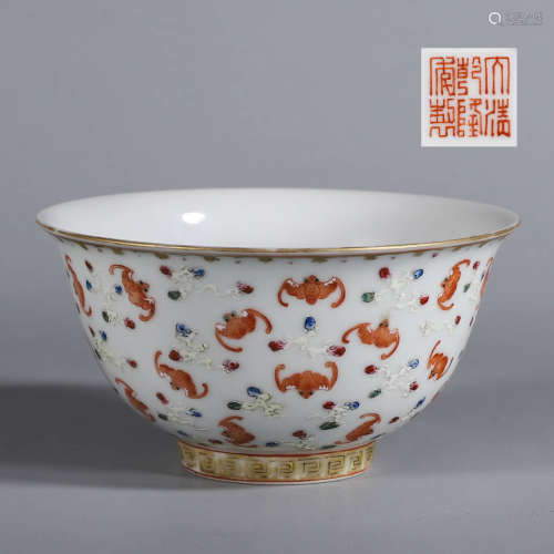 CHINESE FAMILLE ROSE PORCELAIN BOWL, MARKED