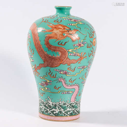 A FAMILLE ROSE ‘DRAGON’ MEIPING VASE