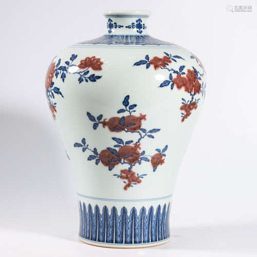 AN UNDERGLAZE BLUE AND COPPER-RED GLAZE ‘SANDUO’ M