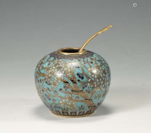 CHINESE CLOISONNE WATER COUPE, MARKED