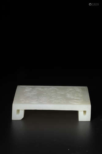CHINESE WHITE JADE CARVED INK STAND