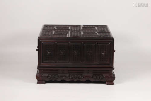 CHINESE ROSE WOOD JEWELRY COLLECTION BOX