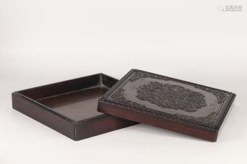 CHINESE ROSE WOOD COVER BOX