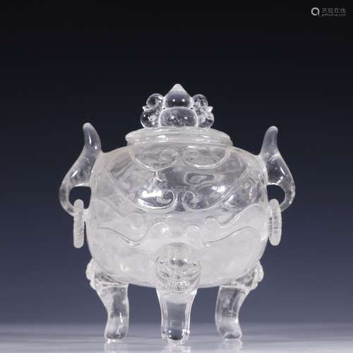 CHINESE ROCK CRYSTAL COVER CENSER