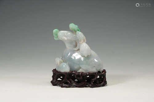 CHINESE JADEITE CARVED 3 SHEEP