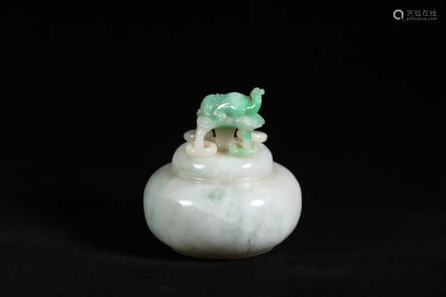 CHINESE JADEITE CARVED PHOENIX WATER COUPE