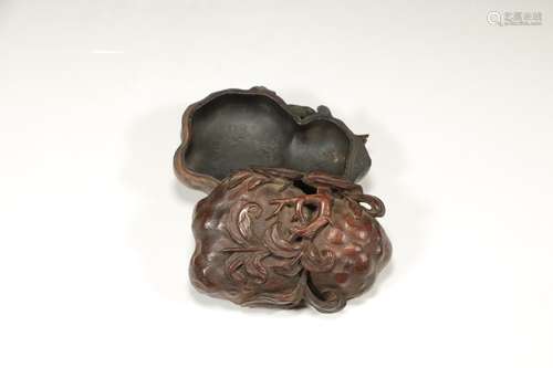 CHINESE BAMBOO CARVED COVER BOX