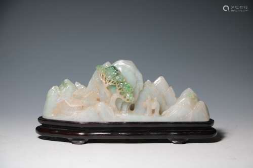 CHINESE JADEITE LANDSCAPE BRUSH REST