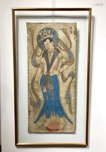 CHINESE PAINTING OF GUANYIN ON CANVAS