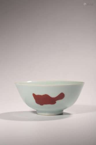 CHINESE MONOCHROME PORCELAIN BOWL, MARKED