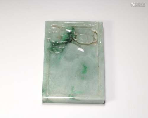 CHINESE JADEITE CARVED SCHOLAR INK STONE