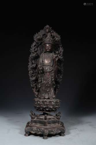 CHINESE BRONZE FIGURE OF GUANYIN