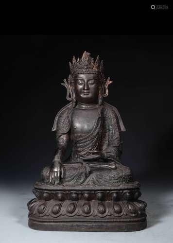 CHINESE BRONZE SEATED AMITAYUS