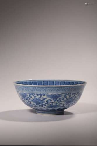 CHINESE BLUE WHITE PORCELAIN BOWL, MARKED