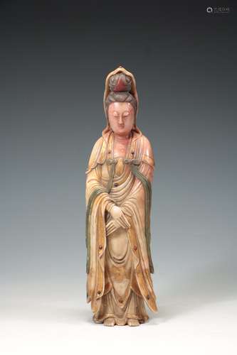 CHINESE SOAPSTONE STANDING GUANYIN