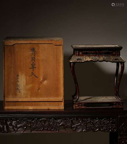 A SMALL LACQERWORK TABLE FOR INCENSE BURNER; MING DYN.