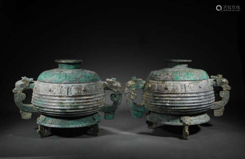 A WESTERN ZHOU DYNASTY BRONZE BOWL,A WESTERN ZHOU DYNASTY BR...