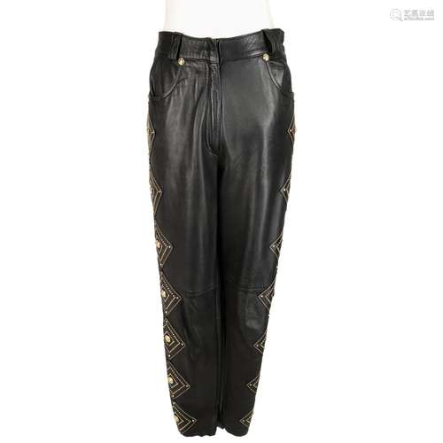 GIANNI VERSACE VINTAGE Lederhose, Gr. 40.