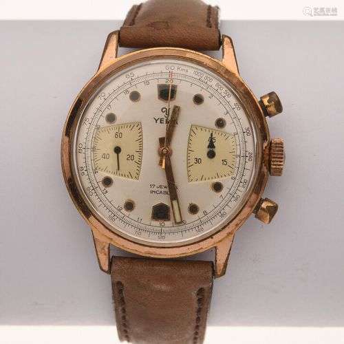 YEMA - Chronographe vintage. Montre d'homme. Boitier plaqué ...