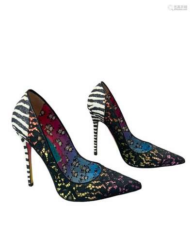 Jimmy CHOO - Paire de CHAUSSURES zèbre, multicolore et dente...