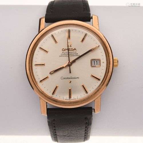 OMEGA - Constellation. Montre d'homme. Boitier rond plaqué o...