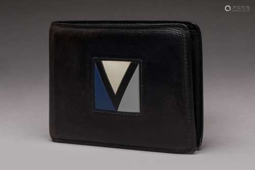 LOUIS VUITTON - AMERICA CUP PORTEFUILLE en cuir lisse noir, ...