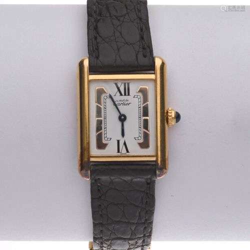 CARTIER - Must Tank. Montre de dame. Réf. 1613. Boitier en v...