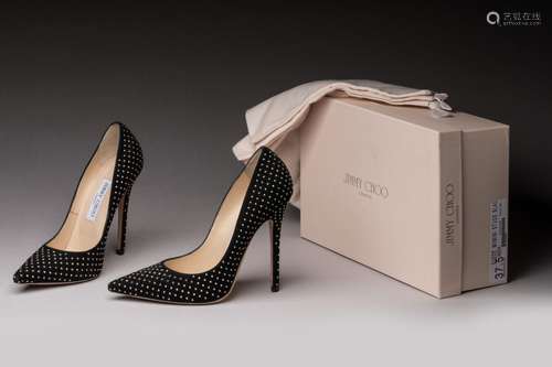 Jimmy CHOO - Paire de CHAUSSURES à talons aiguilles en tissu...