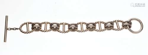 BRACELET en argent 800/°° dans le goût d'Hermès à maille mar...