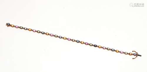 BRACELET en or rose 750/°° orné de saphirs multicolores alte...