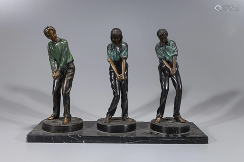 Three Bronze Golfers